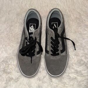 Vans Women’s Charcoal and Black Vans Snake Print Sneakers